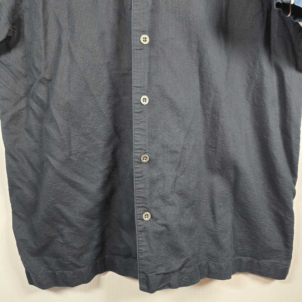 Harley-Davidson Men's Vintage Blue and Black Button Down Shirt Size L Moto - Picture 6 of 14